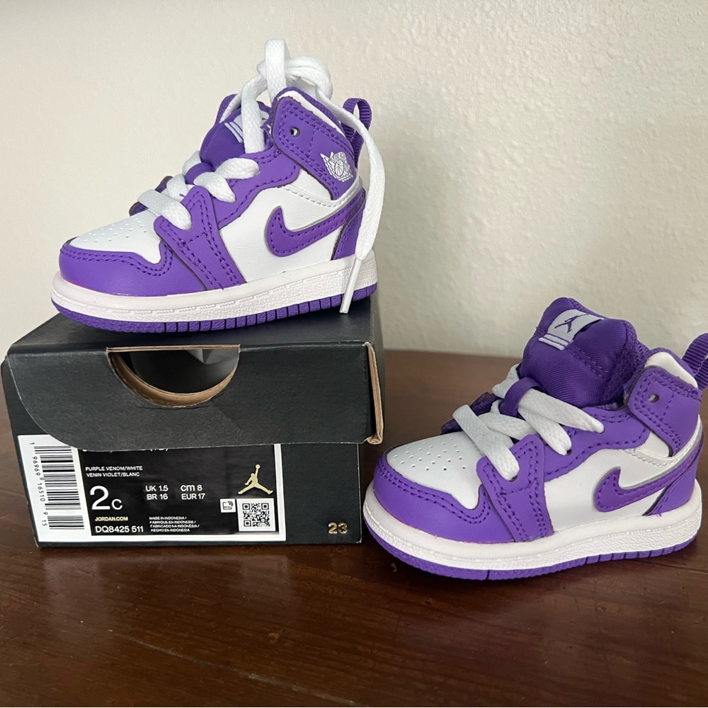 Nike Purple and White High-Top Sneakers